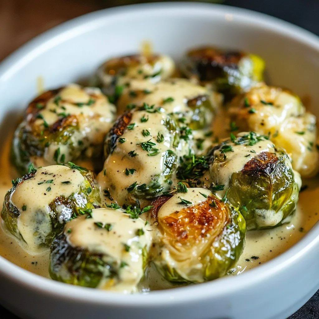 Rosenkohl in Frischkäse-Senfsauce