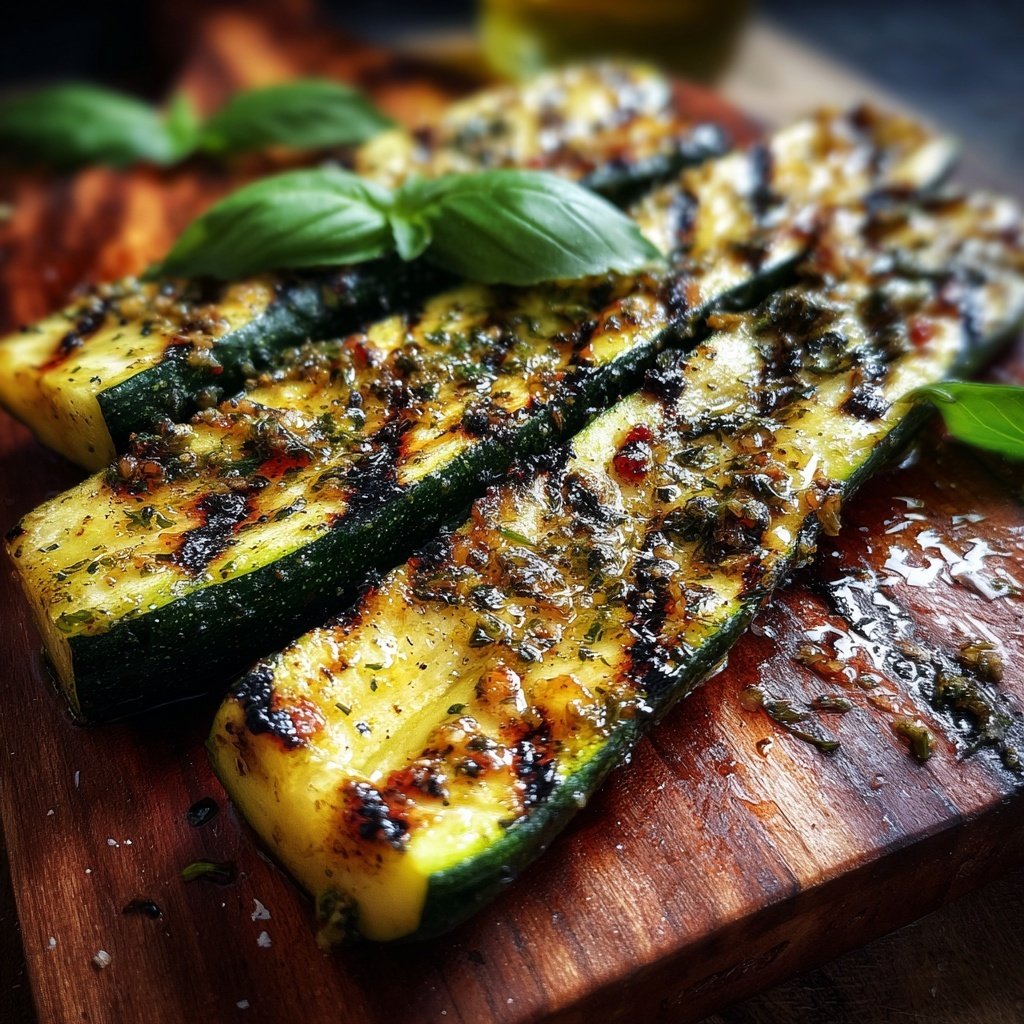 Gegrillte Zucchini Mit Kräuter Marinade