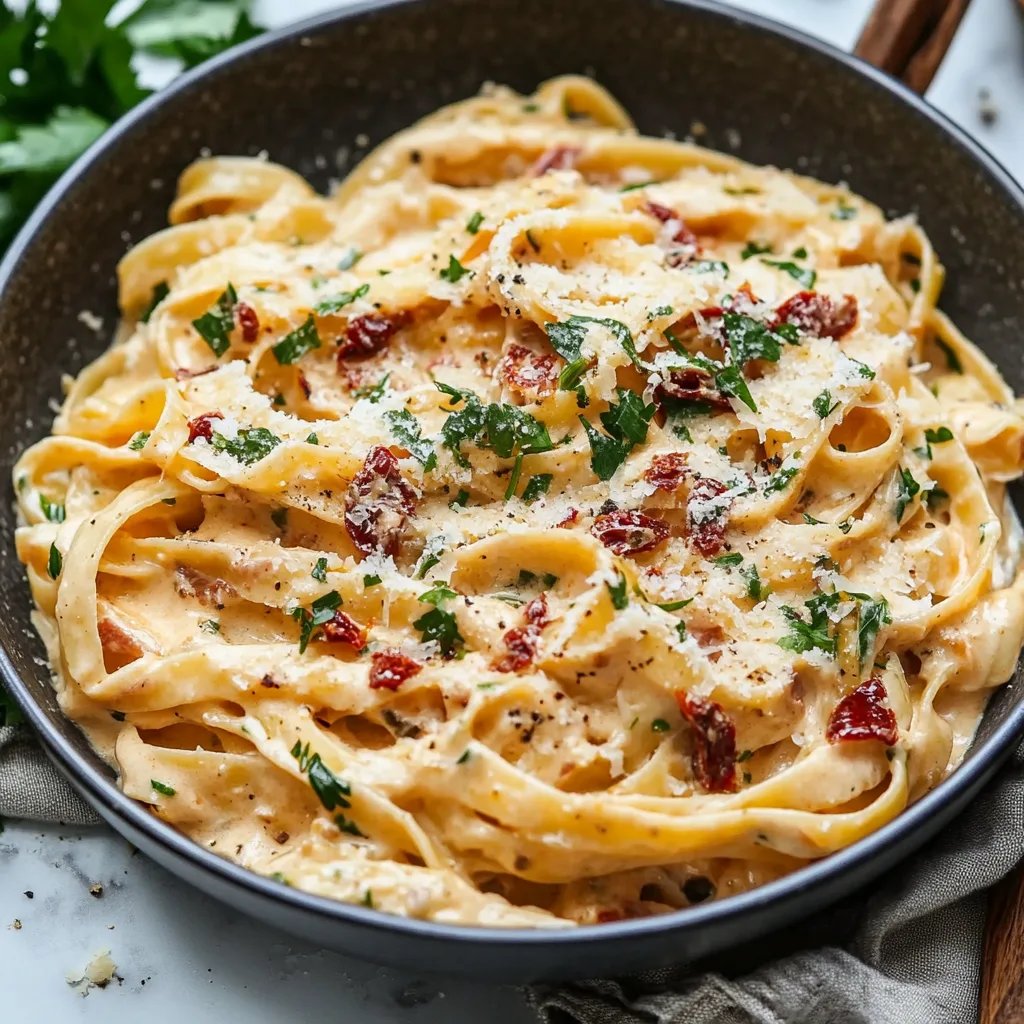Cremige Pasta mit getrockneten Tomaten (Vegan)