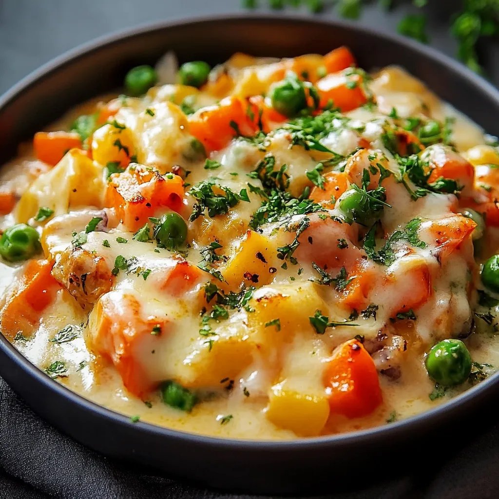 Reis mit Gemüse-Frischkäse-Sauce