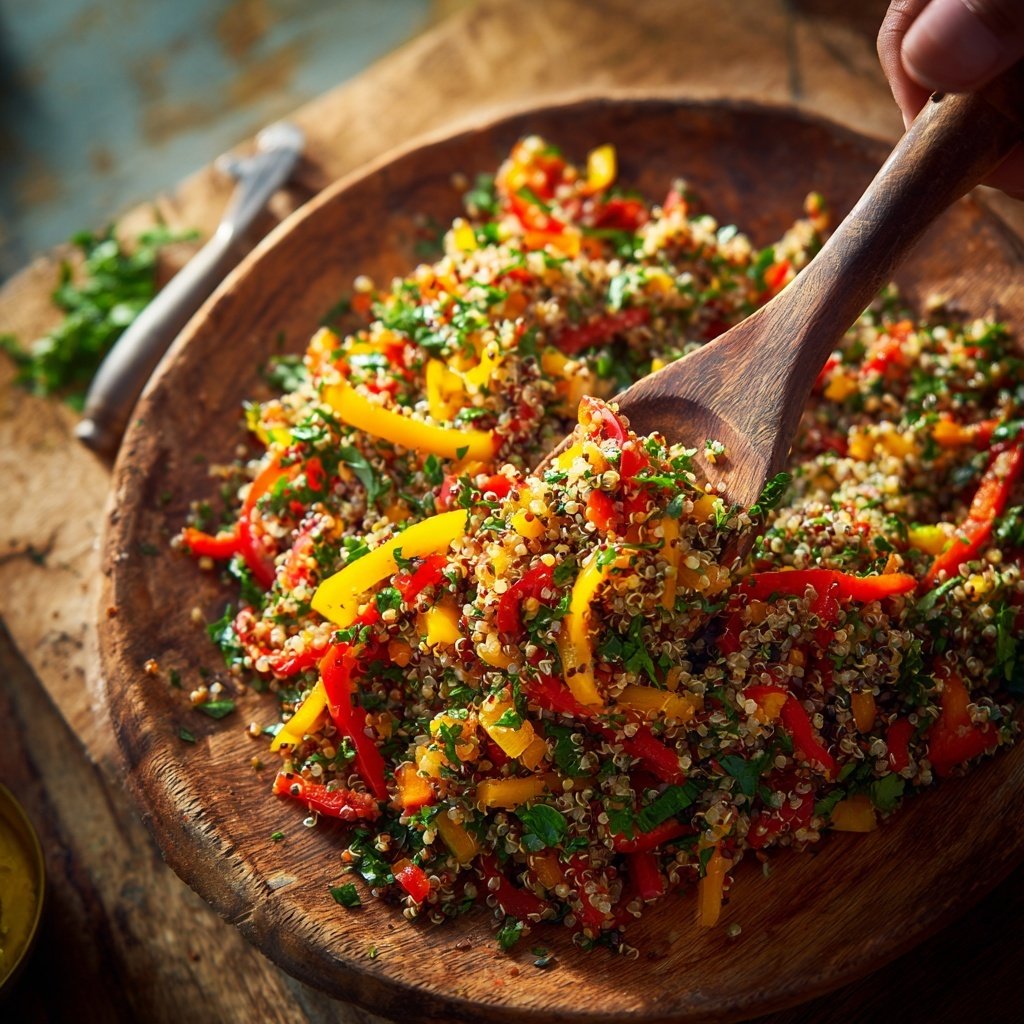 Bunter Quinoasalat Zum Grillen Mit Paprika