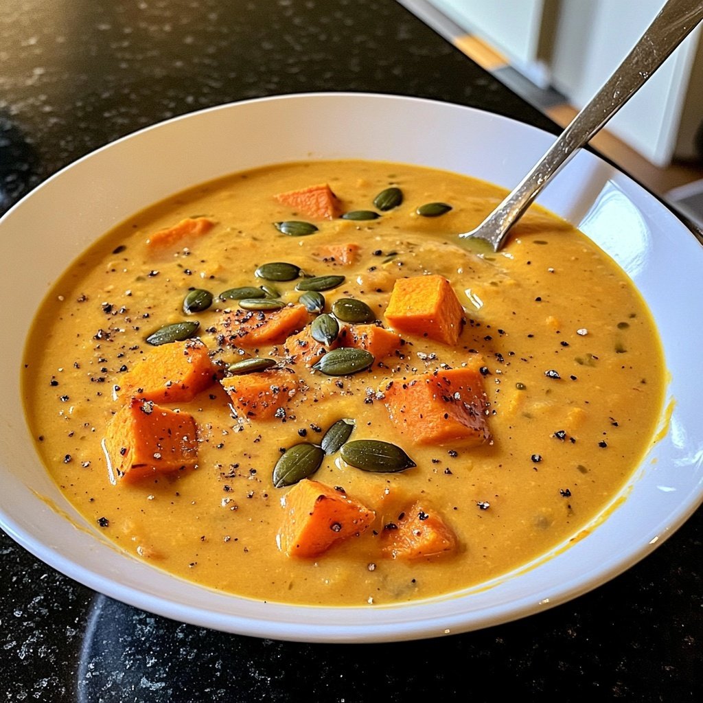 Kürbissuppe mit Süßkartoffel