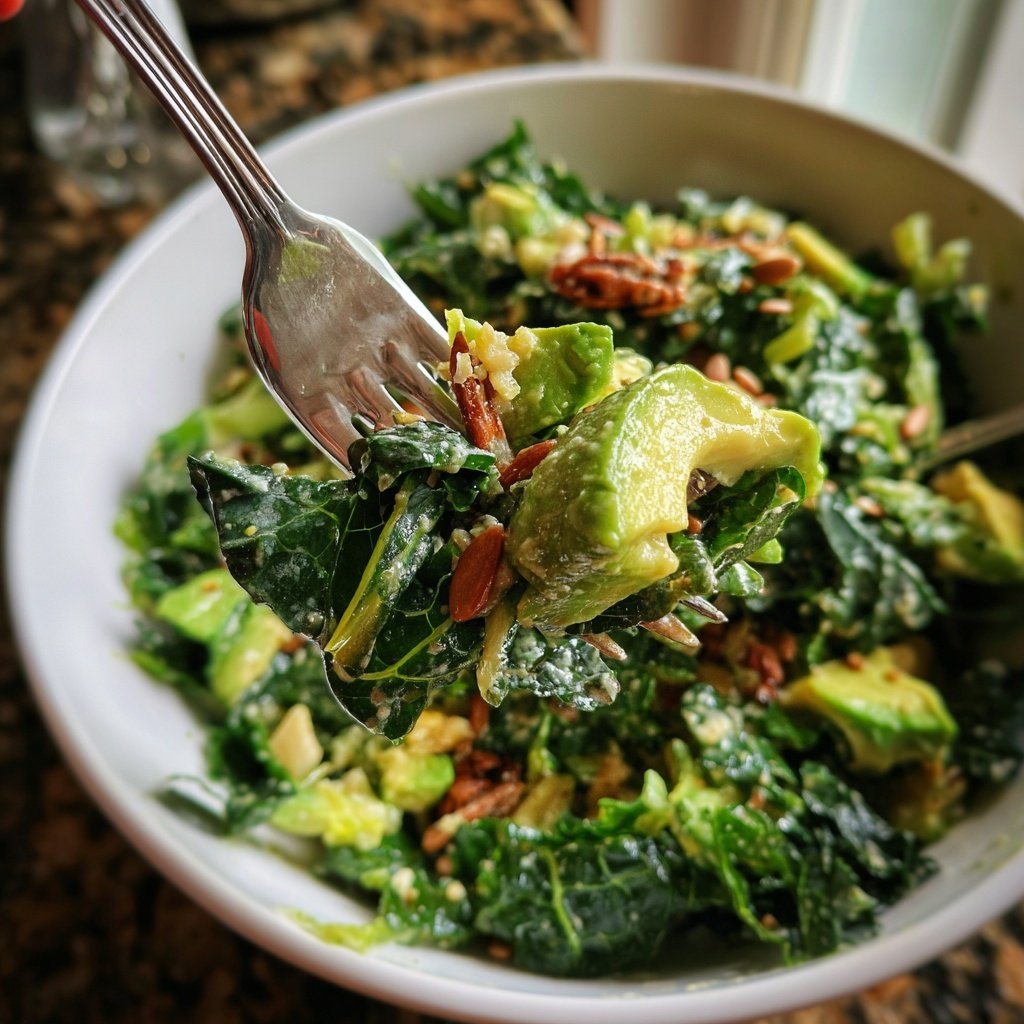 Chopped Kale Power Salad mit Zitronen-Tahini-Dressing