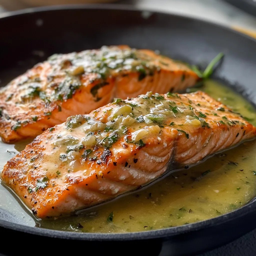 Knoblauchbutter-Lachs