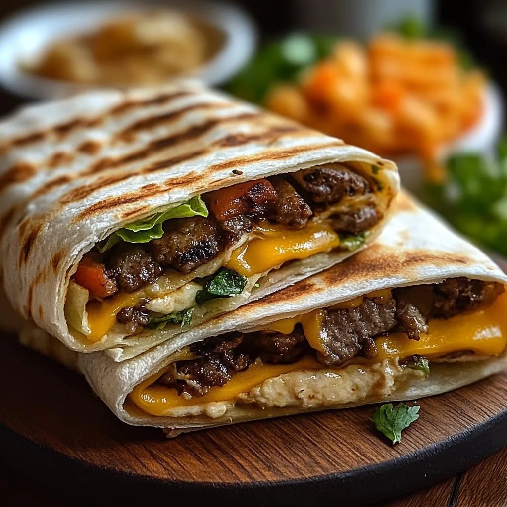 Gegrillte Cheeseburger-Wraps – Der ultimative Burger-Snack to-go!