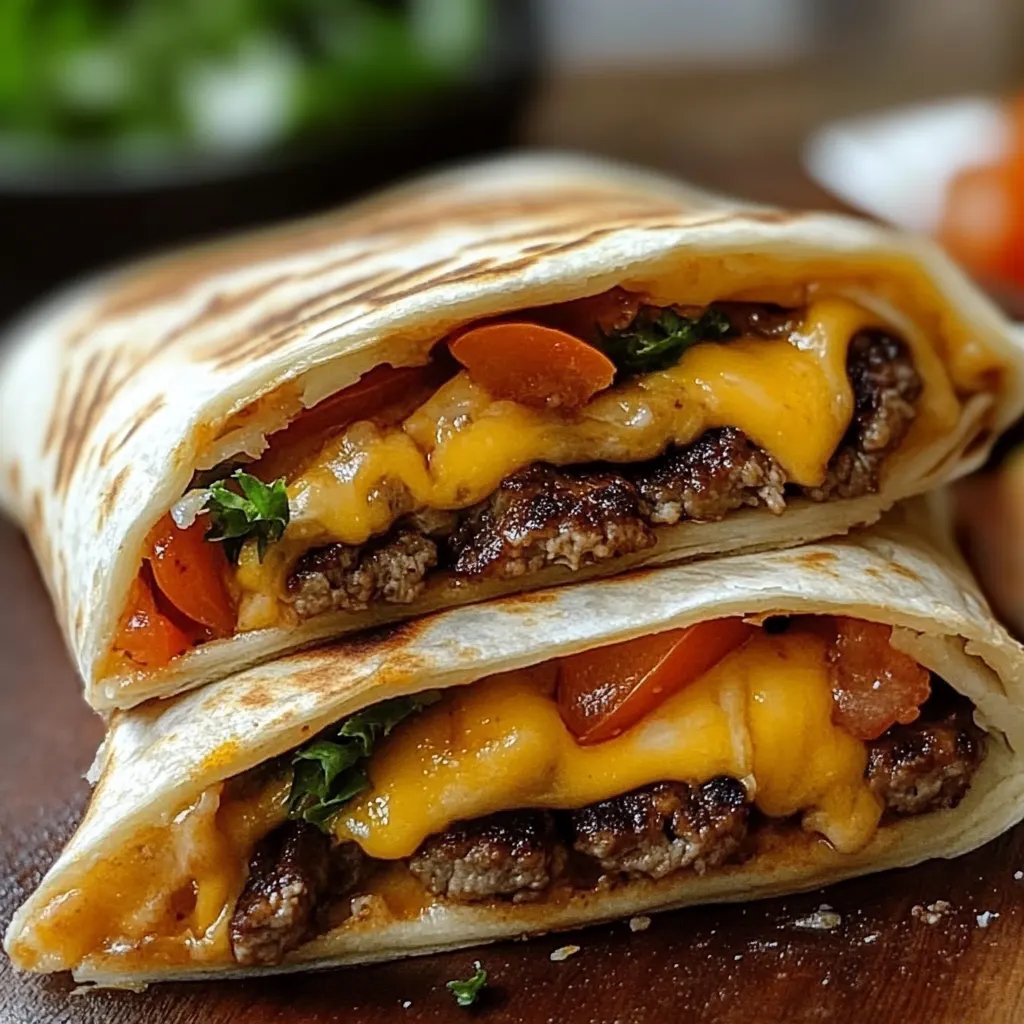 Gegrillte Cheeseburger-Wraps – Der ultimative Burger-Snack to-go!