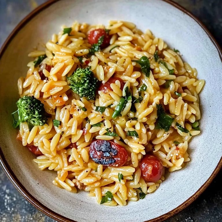 Orzo mit Zitronen-Spinat-Pesto