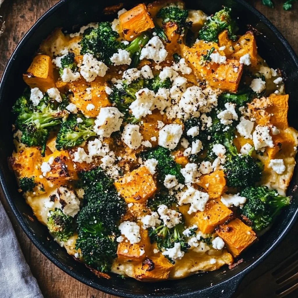 Süßkartoffel-Brokkoli-Auflauf mit Feta