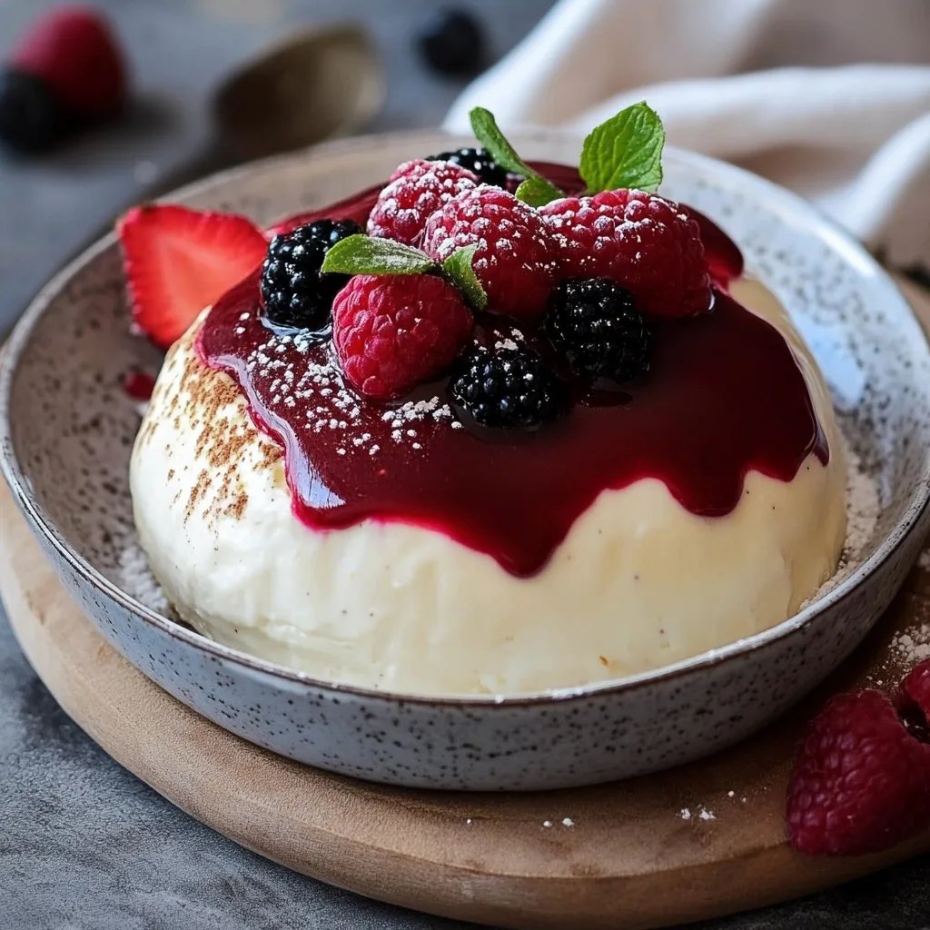 Joghurtbombe mit Beerensauce