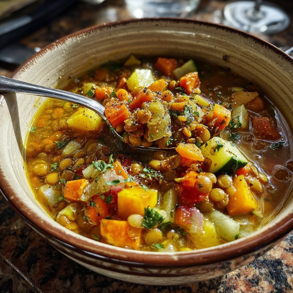 Kalorienarme Linsen Suppe Mit Gemüse